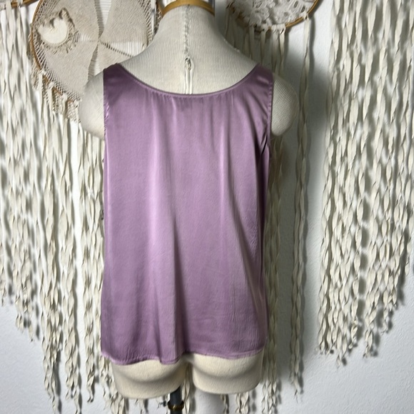 Eileen Fisher Petites Mauve Silk Spandex Tank Size P/M - Picture 3 of 7